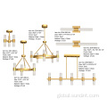 Classical Lighting Fixture 10 LED ALTURAS GOLD Steel Glass Light Chandelier Manufactory